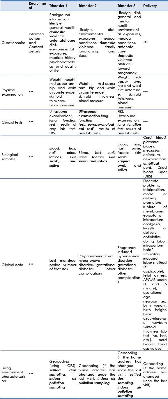 Health determinants and outcomes covered by the project